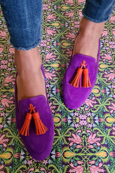 Megan | Purple loafers, tassels
