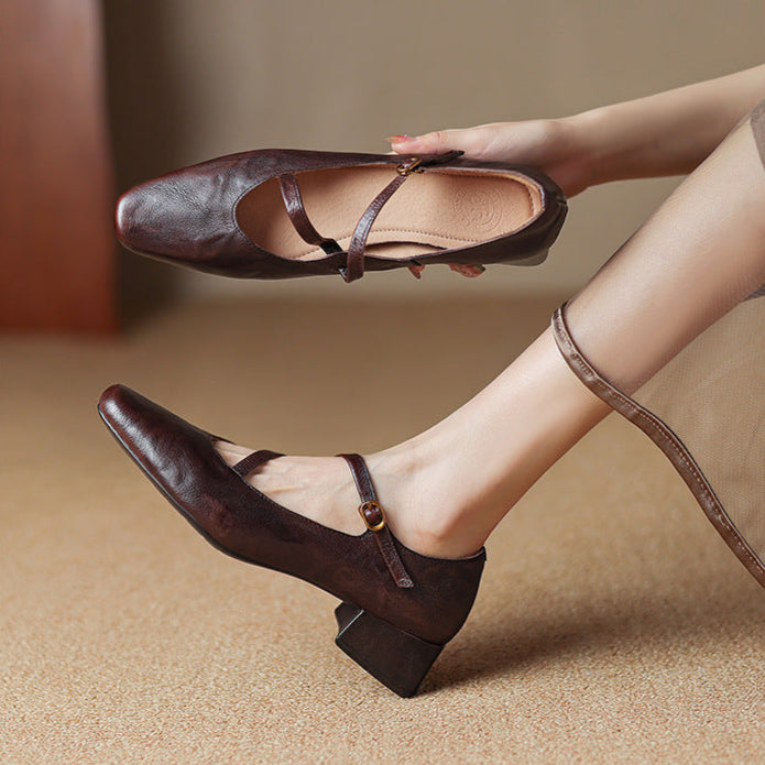 Evelyn Genuine Leather Heels