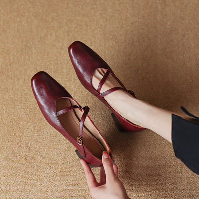 Evelyn Genuine Leather Heels