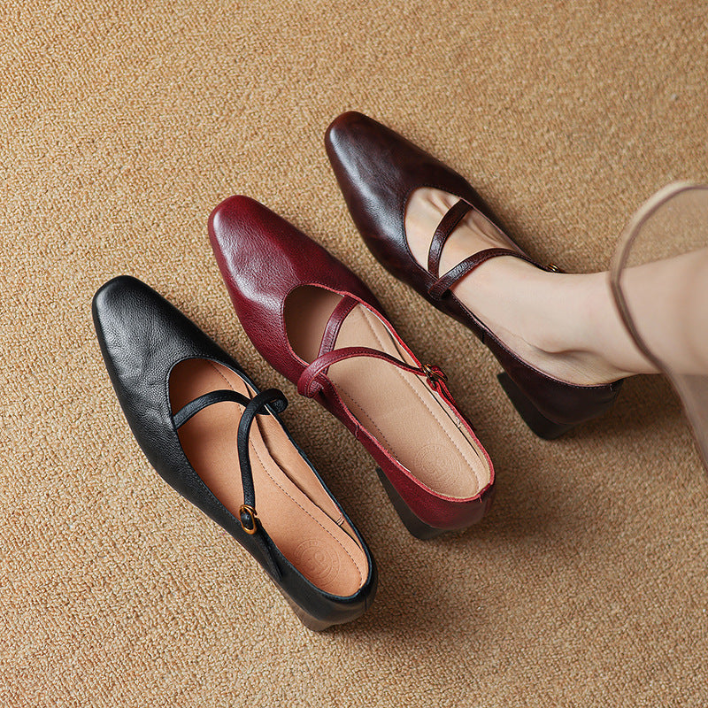 Evelyn Genuine Leather Heels