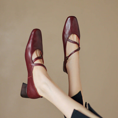 Evelyn Genuine Leather Heels