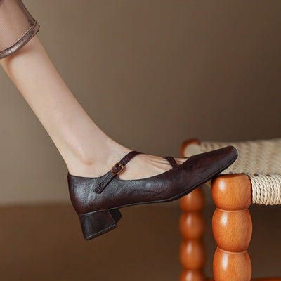 Evelyn Genuine Leather Heels