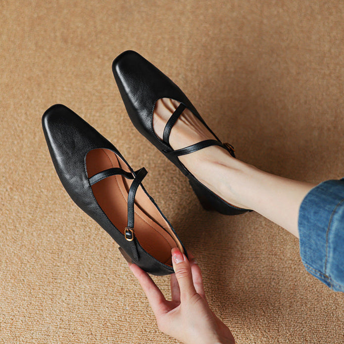 Evelyn Genuine Leather Heels