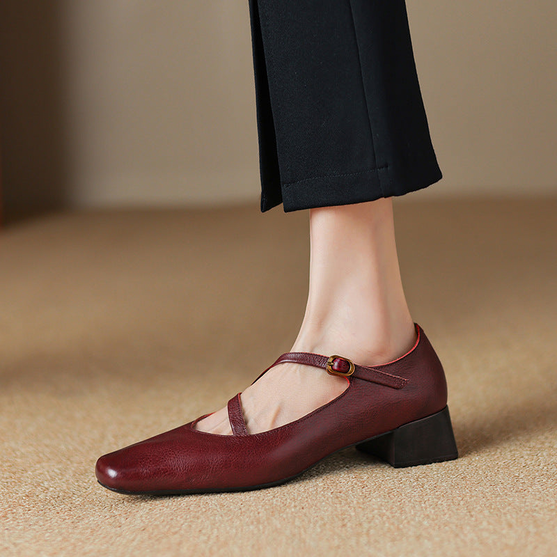 Evelyn Genuine Leather Heels
