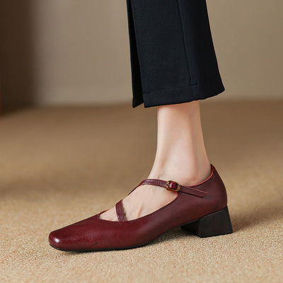 Evelyn Genuine Leather Heels