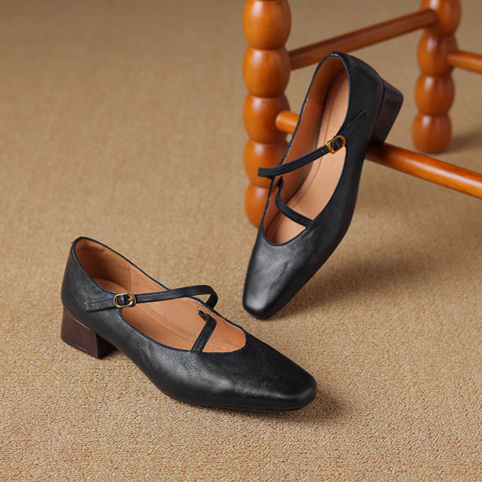Evelyn Genuine Leather Heels